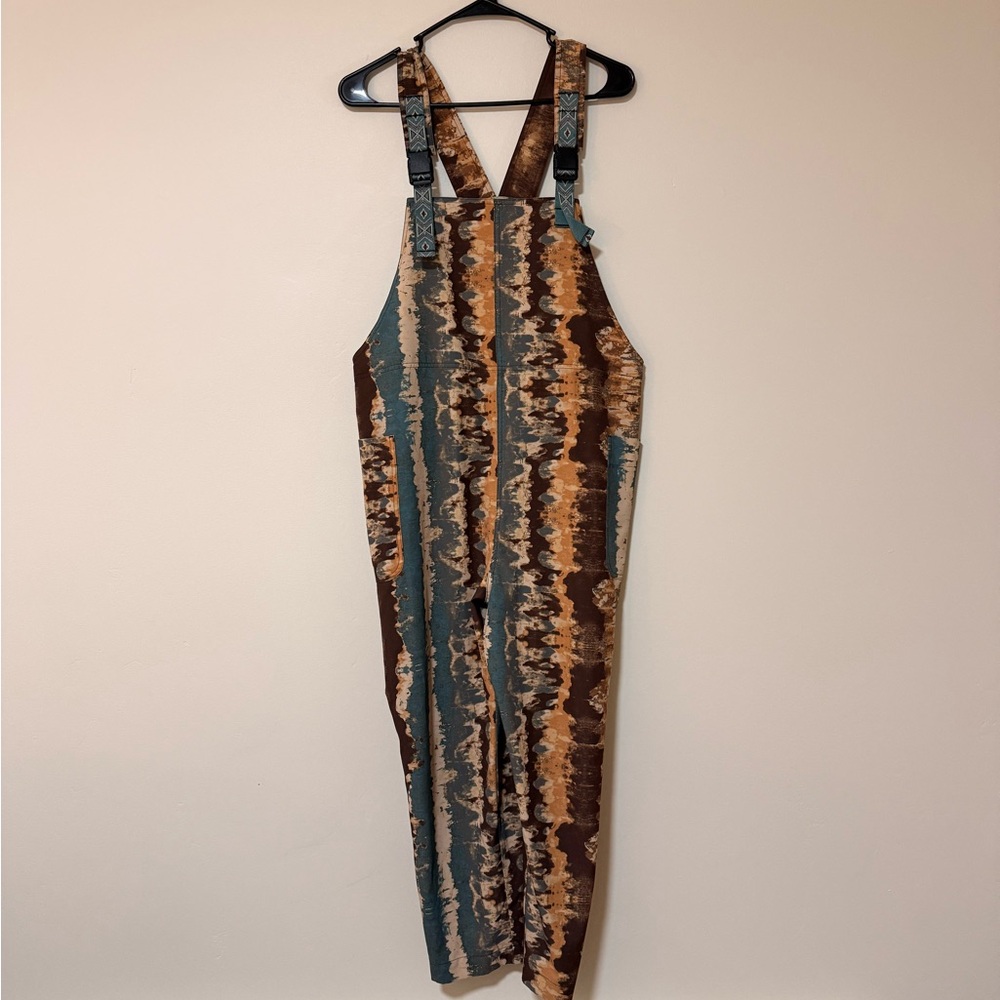 Brown and Blue Kavu Tie-Dye Overalls